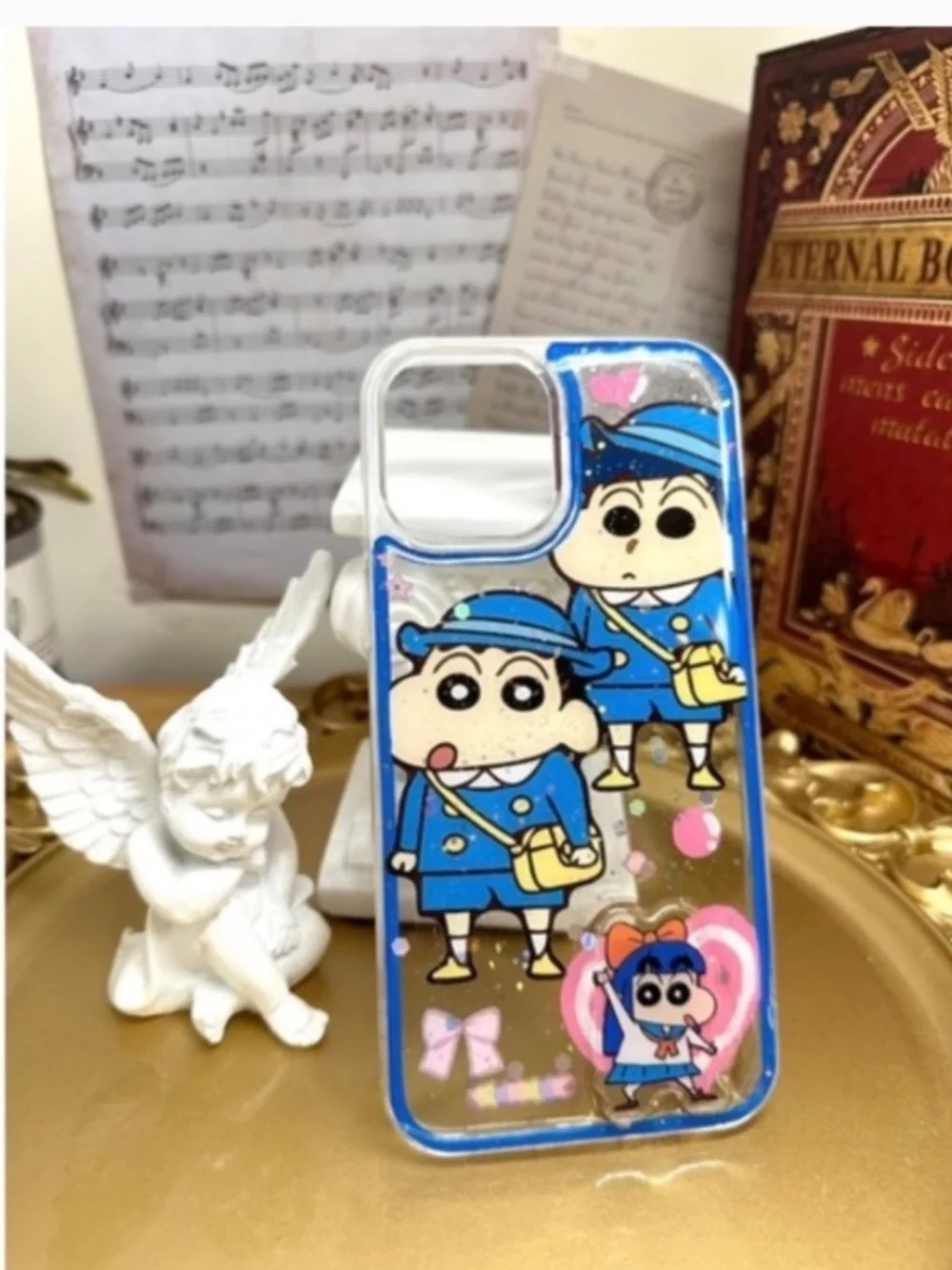 iPhone 12promax cartoon Case.Handmade cute case with free gift beads chain